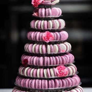 Macaron torony 80 db-os születésnapra